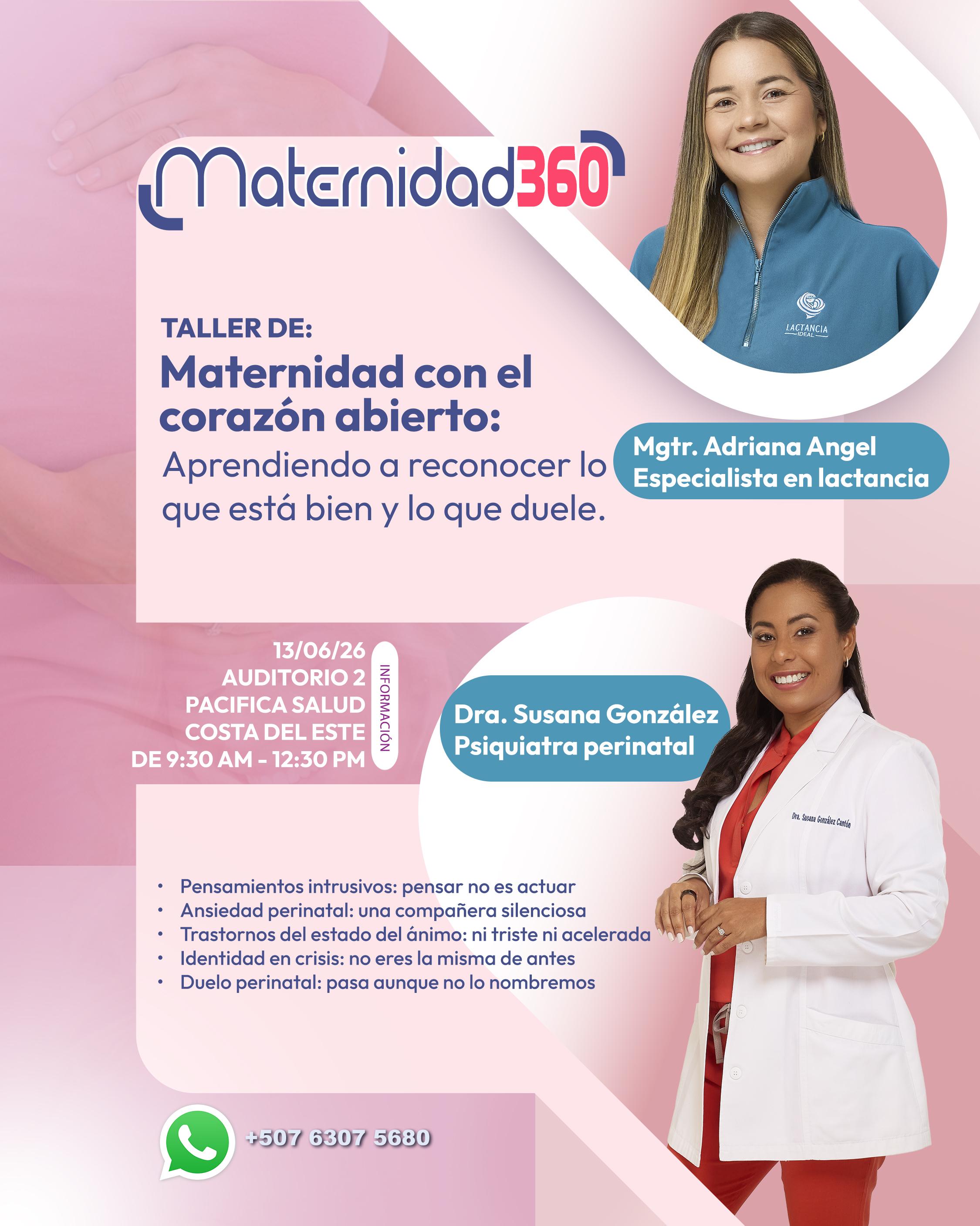 Taller Maternidad con el corazón abierto en Pacífica Salud Costa del Este